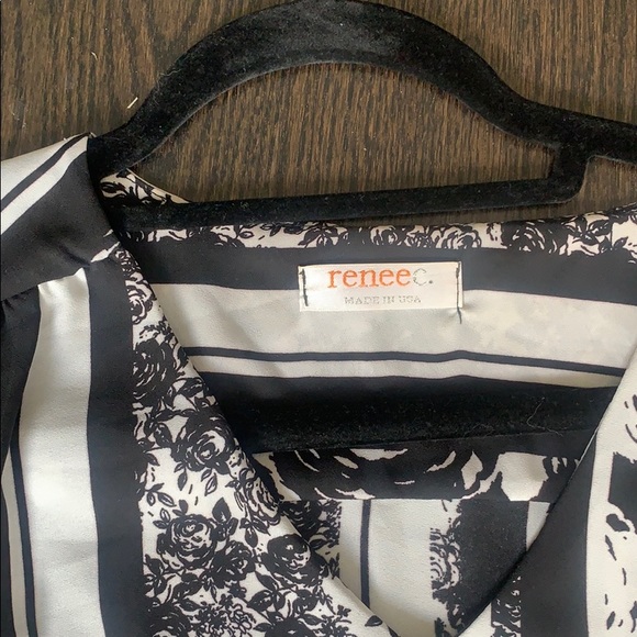 Black&white printed business casual dress. - Picture 2 of 3